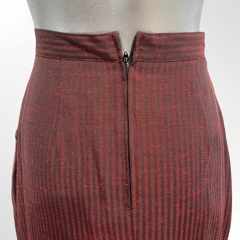 Baronesa Burgundy Pinstripe Skirt Suit Set - Picture 6 of 13